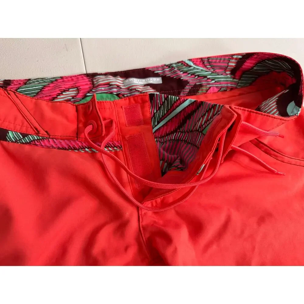 Columbia PFG board shorts Omni-Shade lace velcro front close pockets coral Sz 6